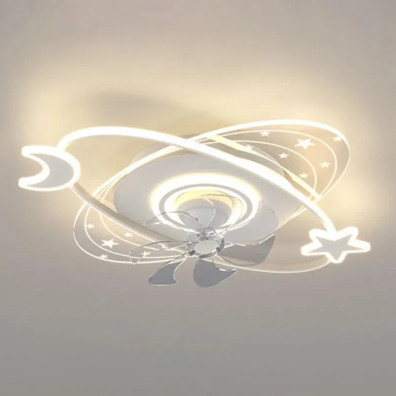 Ceiling Fan With Light For Bedroom Kirsten Metal & Acrylic Dimmable