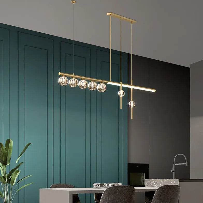 Gold Statement Pendant Light For Dining Room Kirsten Metal Led Ip20