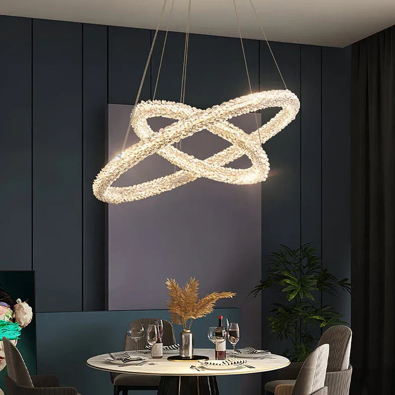 Pendelleuchte rund led im kristall minimalistischen Stil