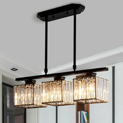 Black Statement Pendant Light For Dining Room Square Kristy Metal Ip20