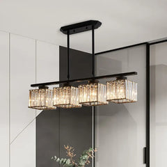 Black Statement Pendant Light For Dining Room Square Kristy Metal Ip20