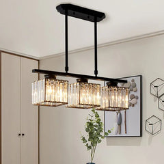 Black Statement Pendant Light For Dining Room Square Kristy Metal Ip20