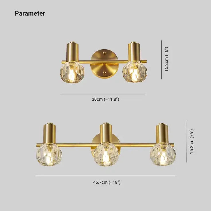 Multi Arm Wall Light For Bathroom Kristy Metal & Crystal Bi-pin Ip44