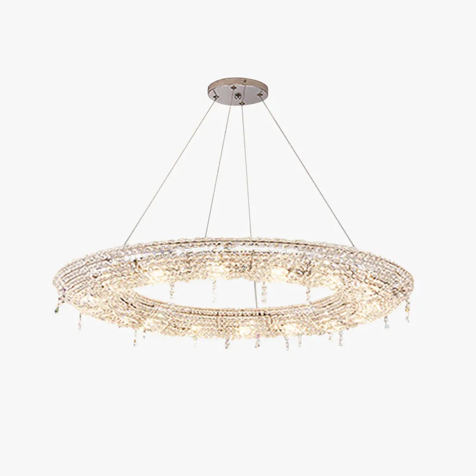 Statement Pendant Light For Living Room Round Kristy Metal & Crystal