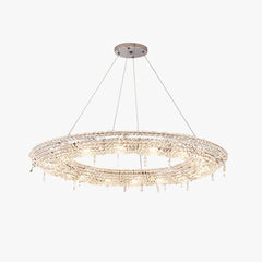 Statement Pendant Light For Living Room Round Kristy Metal & Crystal