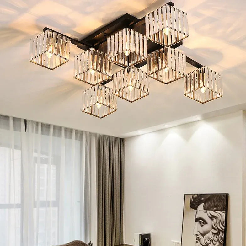 Black Flush Light For Bedroom Metal & Acrylic Led