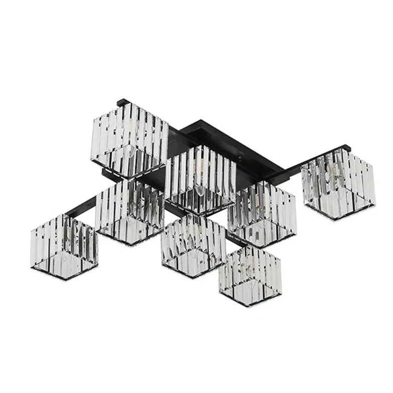 Black Flush Light For Bedroom Metal & Acrylic Led