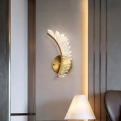 Gold Flush Wall Light For Bedroom Kristy Metal & Acrylic Ip20