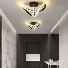 Black Semi-flush Light For Bedroom Lacey Metal