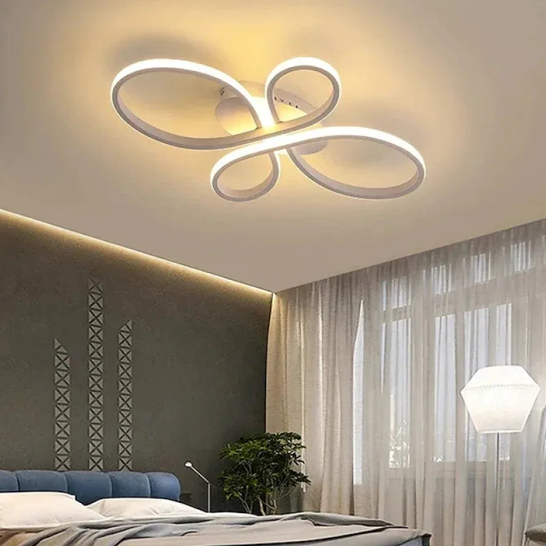 White Led Ceiling Light For Bedroom Lacey Metal