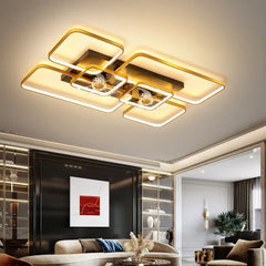 Ceiling Fan With Light For Bedroom Rectangular Lacey Metal Dimmable Led Ip20