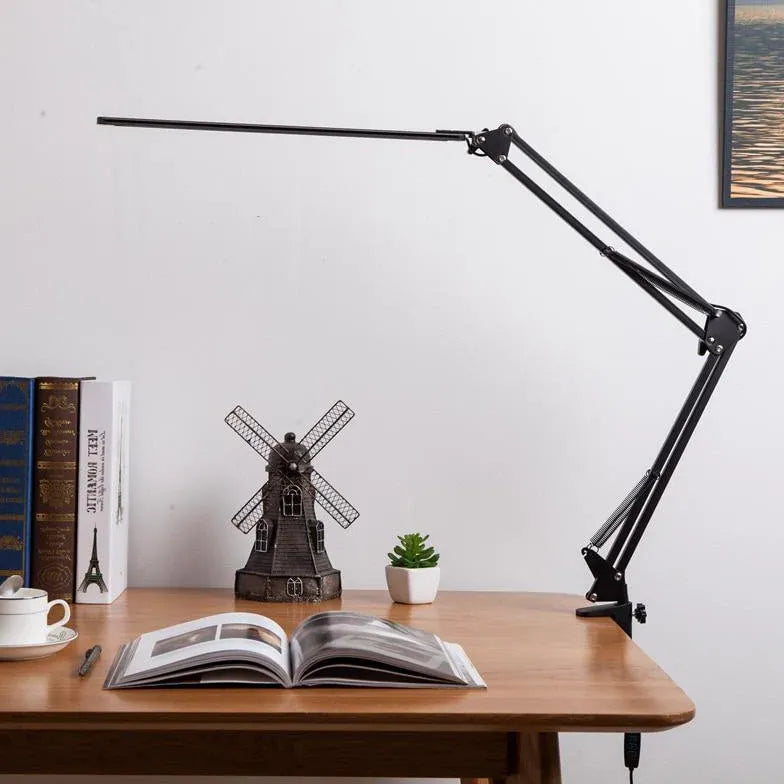 Modern Reading Lamp - Led Folding Long Arm Metal Clamp Desk Reading