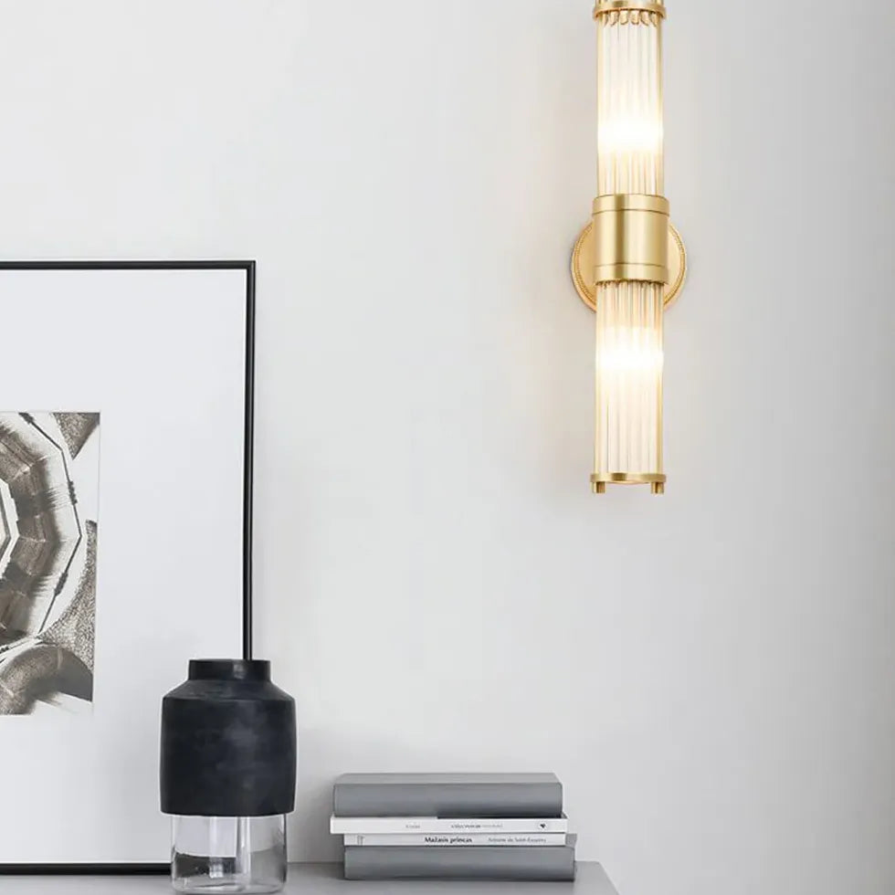 wandleuchte gold led moderne glas design minimalismus