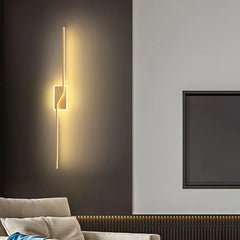 Gold Flush Wall Light For Bathroom Linear Leigh Metal & Silica Gel Led Cool White Ip44