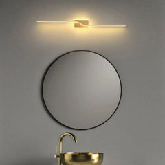 Gold Flush Wall Light For Bathroom Linear Leigh Metal & Silica Gel Led Cool White Ip44