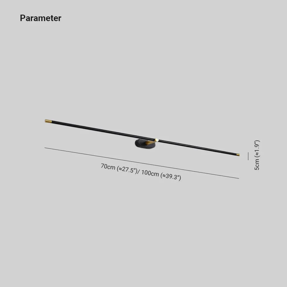 Wandleuchte Spiegel Schwarz lineares Design in Einfachheit
