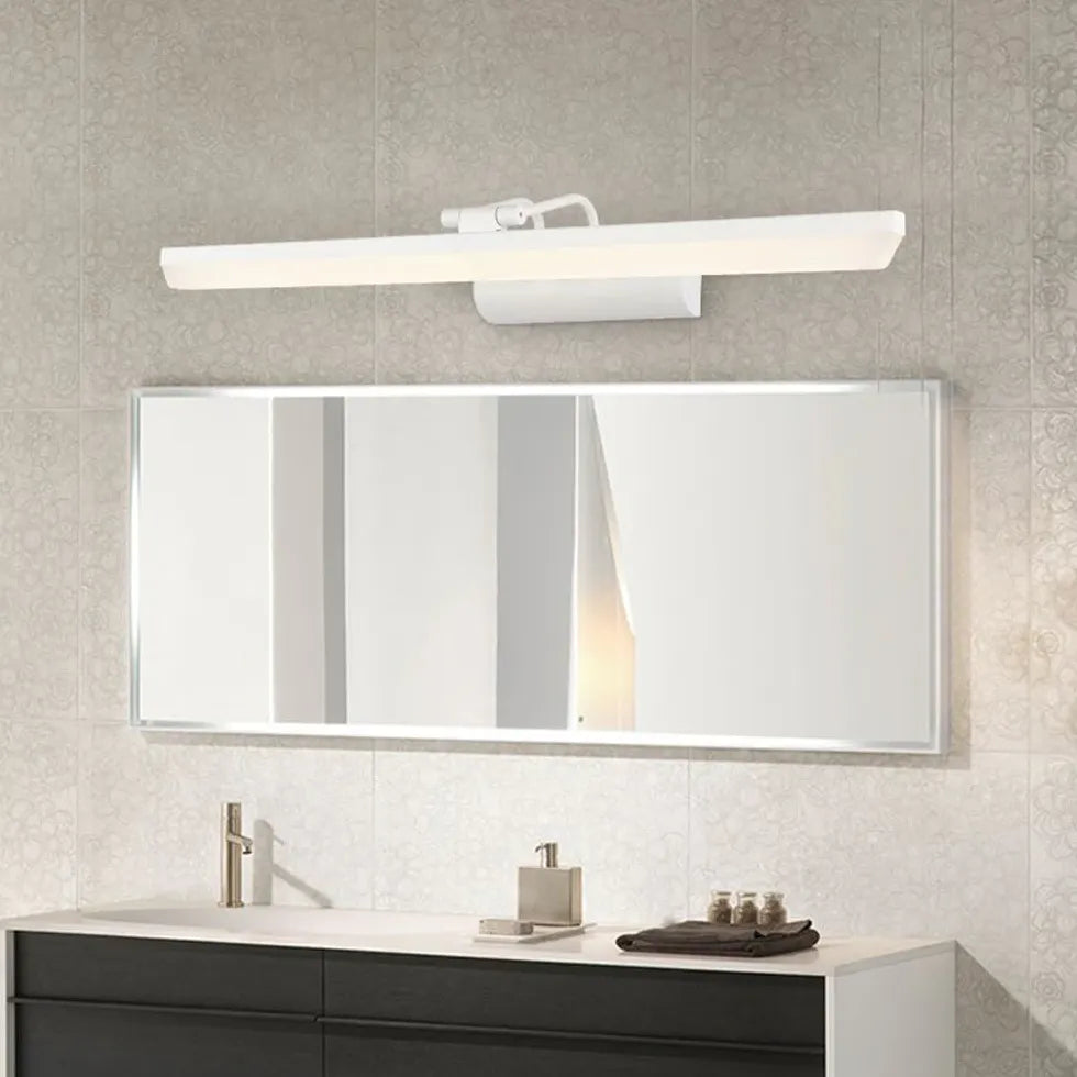 Black Mirror Light For Bathroom Rectangular Leigh Metal Ip44 Warm White