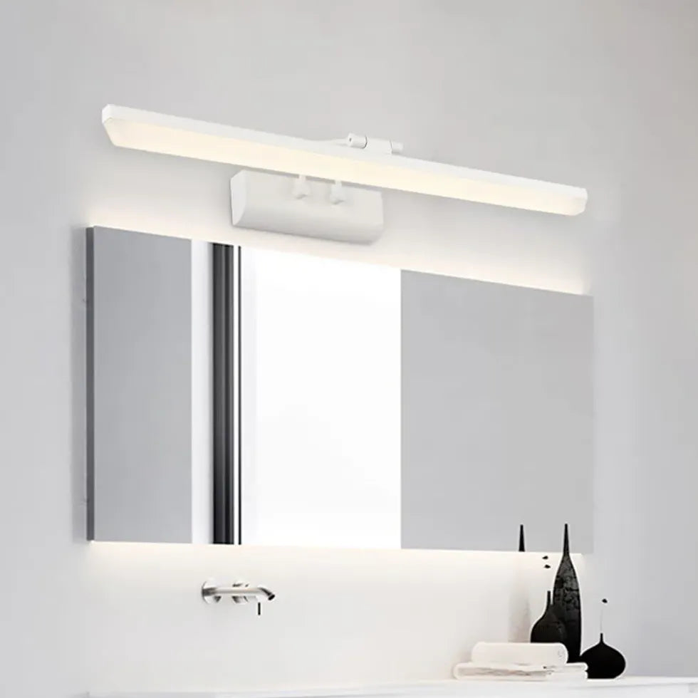 Black Mirror Light For Bathroom Rectangular Leigh Metal Ip44 Warm White