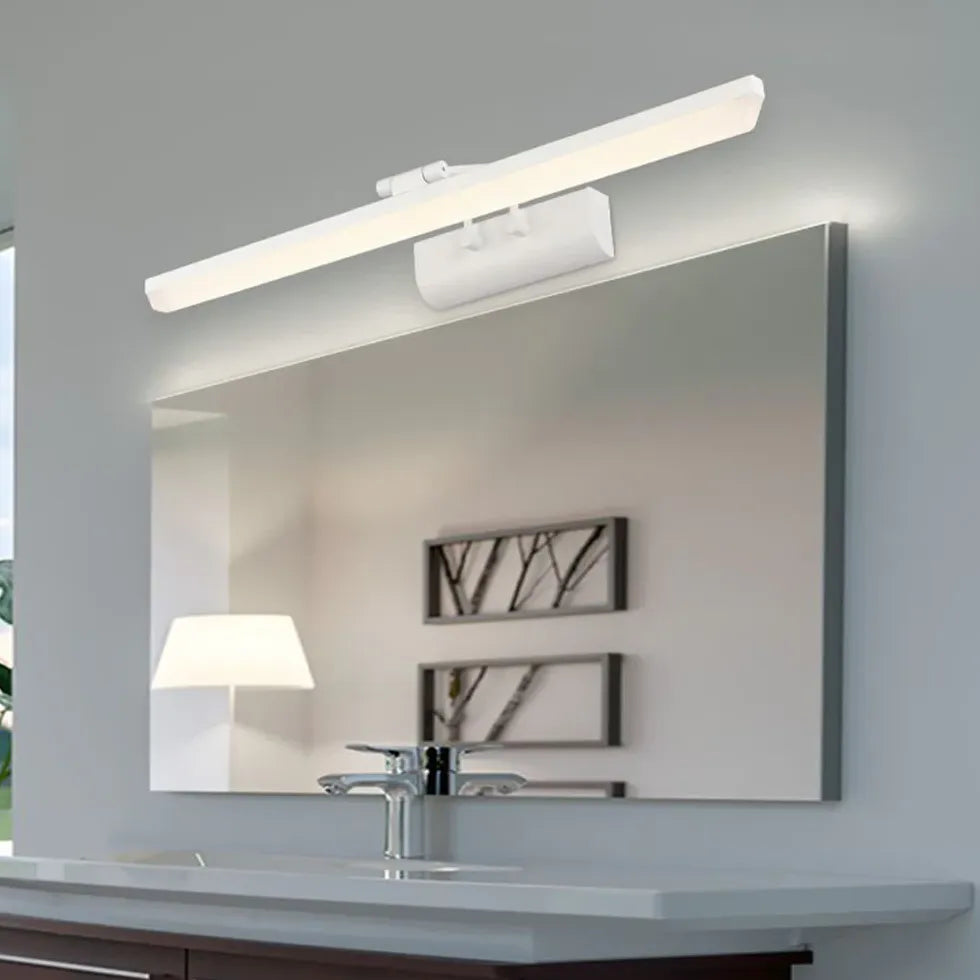 Black Mirror Light For Bathroom Rectangular Leigh Metal Ip44 Warm White