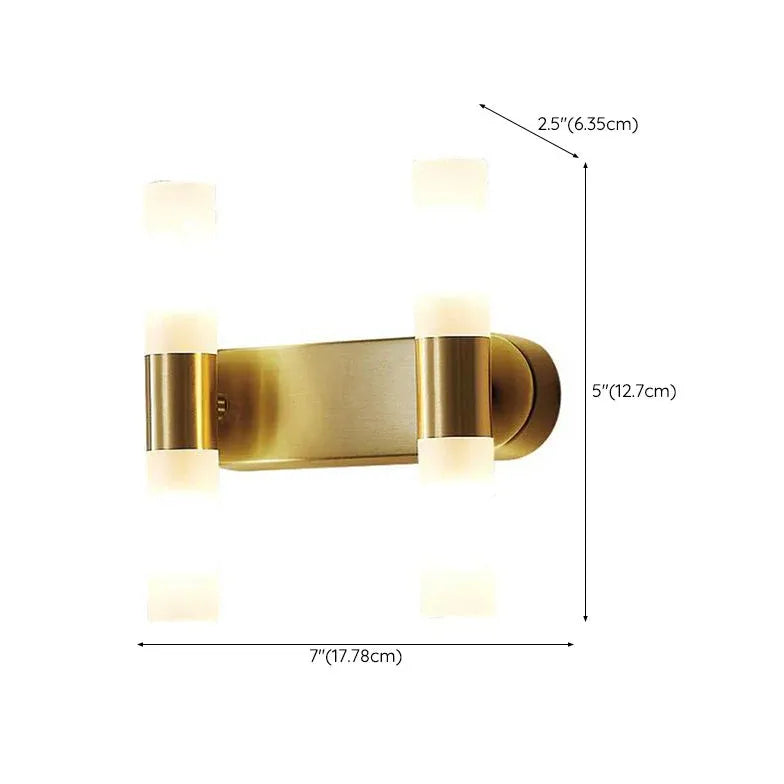 Gold Up & Down Light For Bathroom Leigh Metal & Acrylic