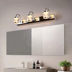 Silver Multi Arm Wall Light For Bathroom Leigh Metal & Acrylic Warm White Led