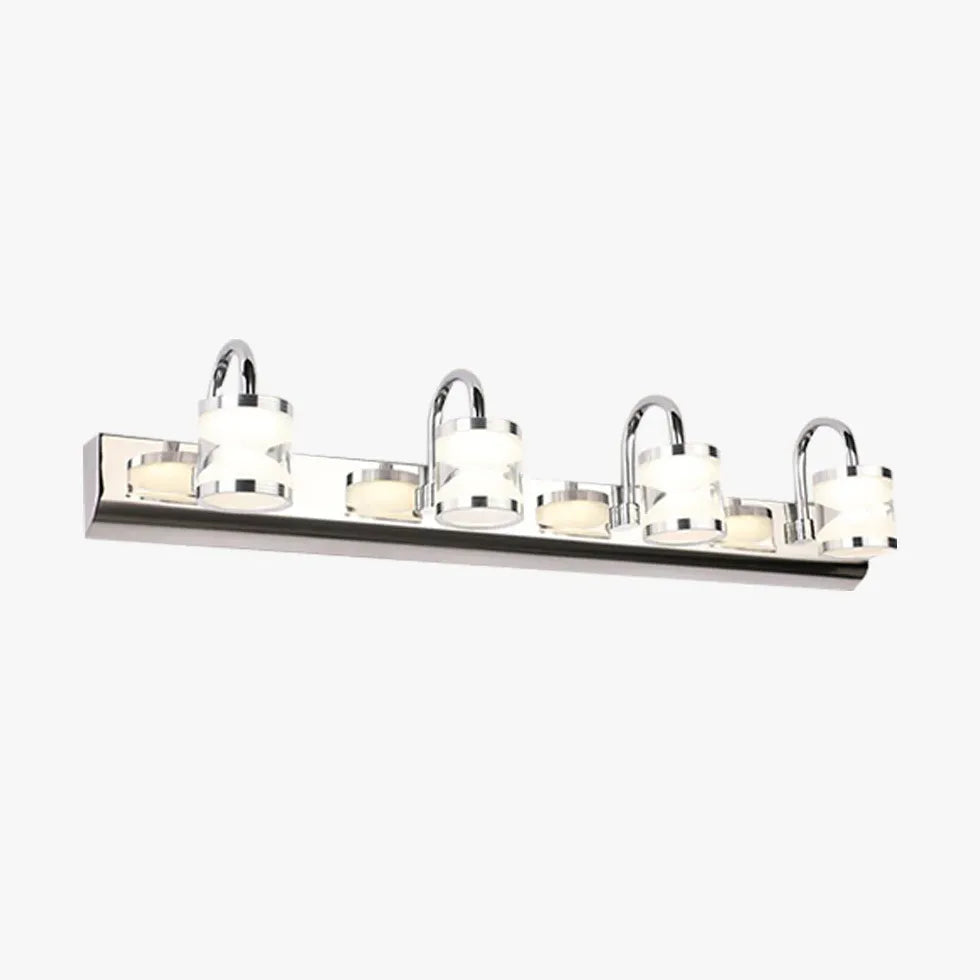 Silver Multi Arm Wall Light For Bathroom Leigh Metal & Acrylic Warm White Led