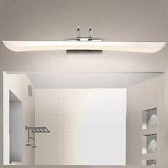 White Mirror Light For Bathroom Linear Leigh Metal & Acrylic Led Ip44 Warm White