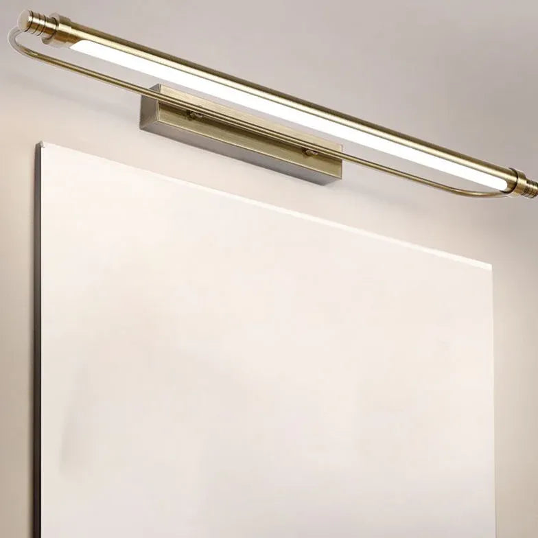 Gold Mirror Light For Bathroom Linear Leigh Metal & Acrylic Led