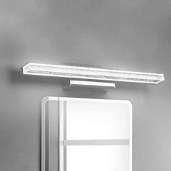 Silver Mirror Light For Bathroom Rectangular Leigh Metal & Acrylic