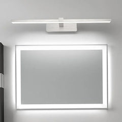 Silver Mirror Light For Bathroom Linear Leigh Metal & Acrylic Ip44 Led Warm White