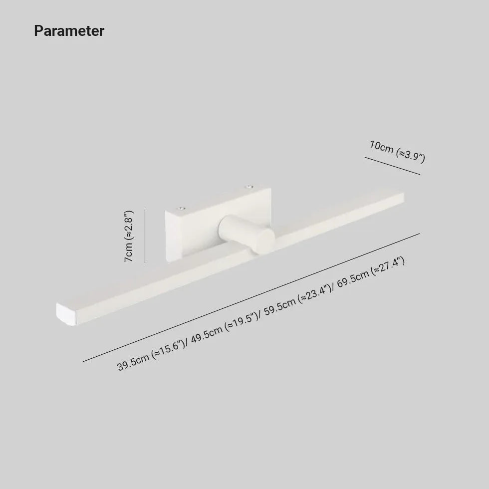 White Mirror Light For Bathroom Linear Leigh Metal & Pc Warm White