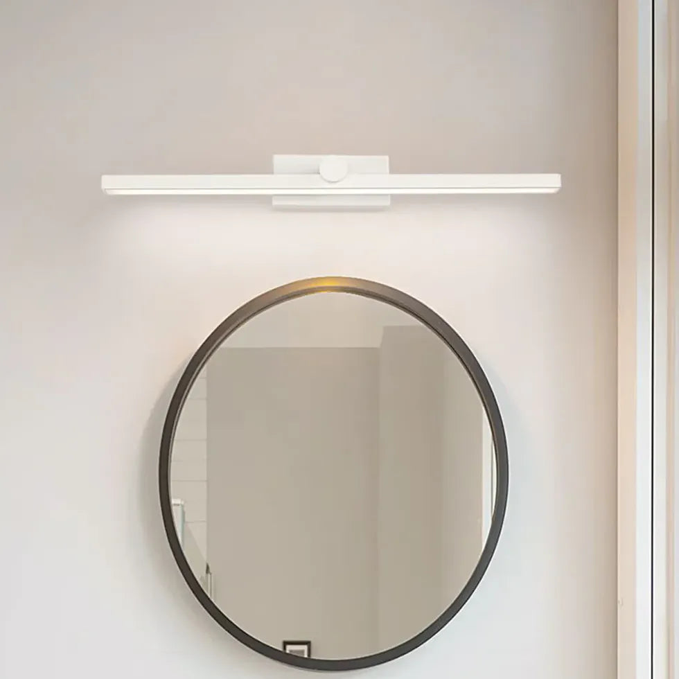 White Mirror Light For Bathroom Linear Leigh Metal & Pc Warm White