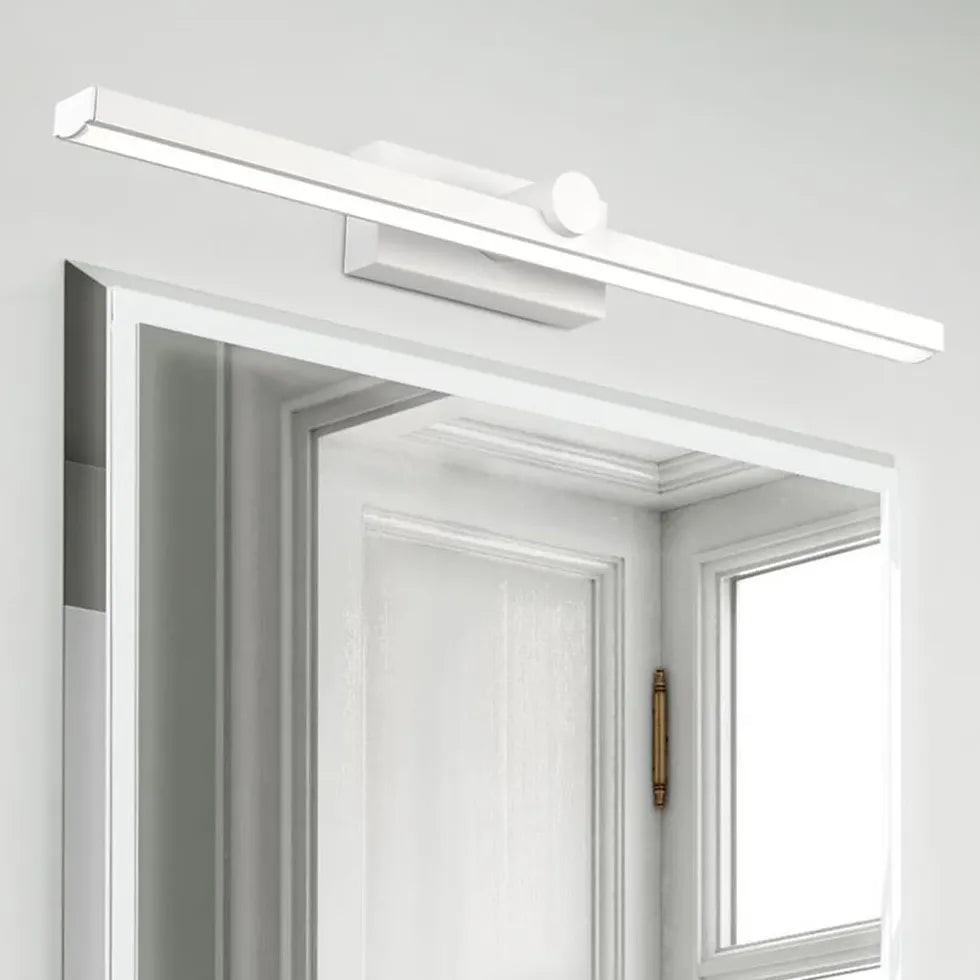 White Mirror Light For Bathroom Linear Leigh Metal & Pc Warm White