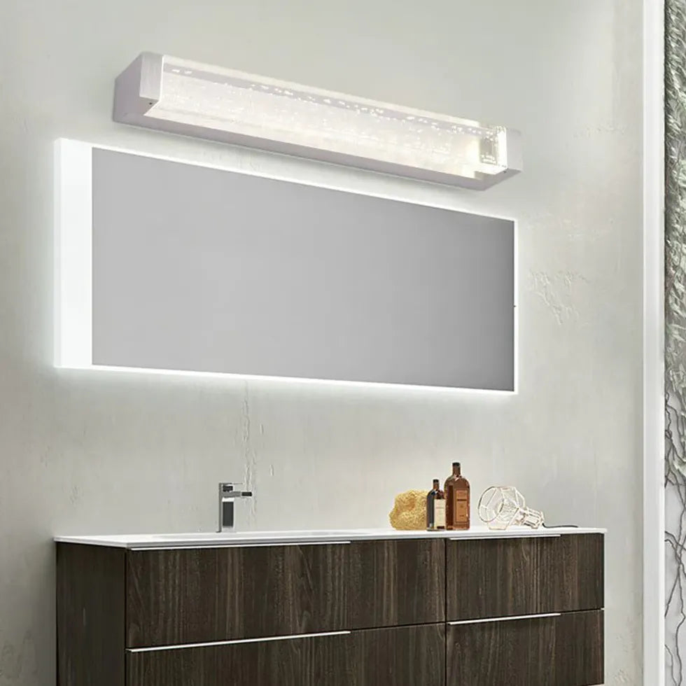 Mirror Light For Bathroom Rectangular Leigh Metal & Crystal Ip44 Natural Light