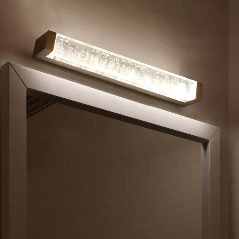 Mirror Light For Bathroom Rectangular Leigh Metal & Crystal Ip44 Natural Light