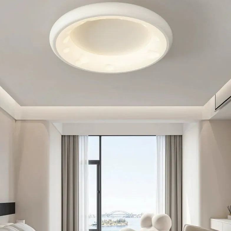 White Led Ceiling Light For Bedroom Leilani Metal Dimmable