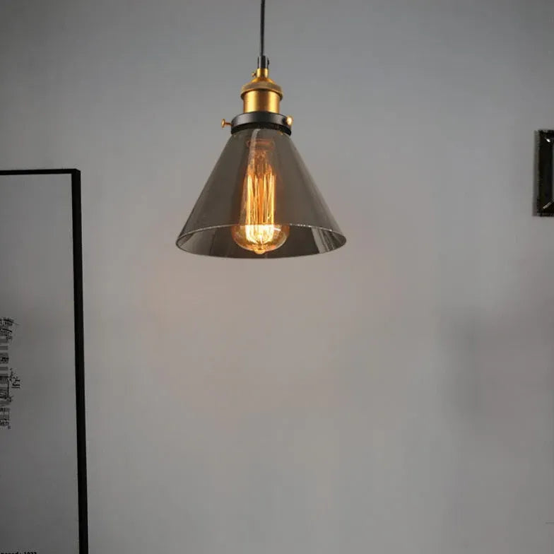 Grey Bedside Pendant Light For Kitchen Levy Metal & Glass Led Ip20 Warm White