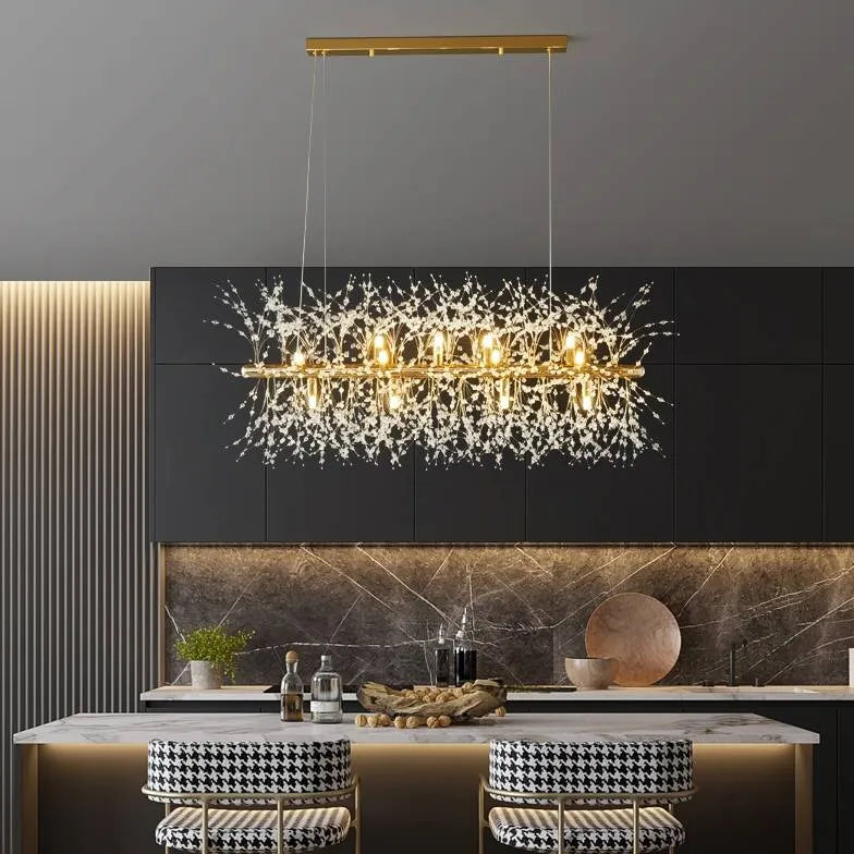 Statement Pendant Light For Living Room Lili Metal & Acrylic Warm White