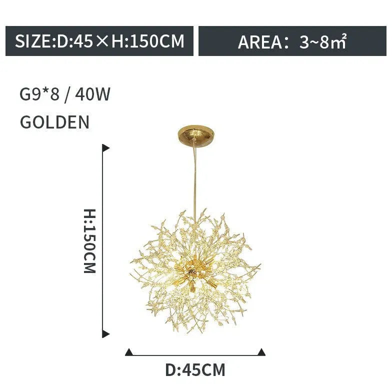 Statement Pendant Light For Living Room Lili Metal & Acrylic Warm White