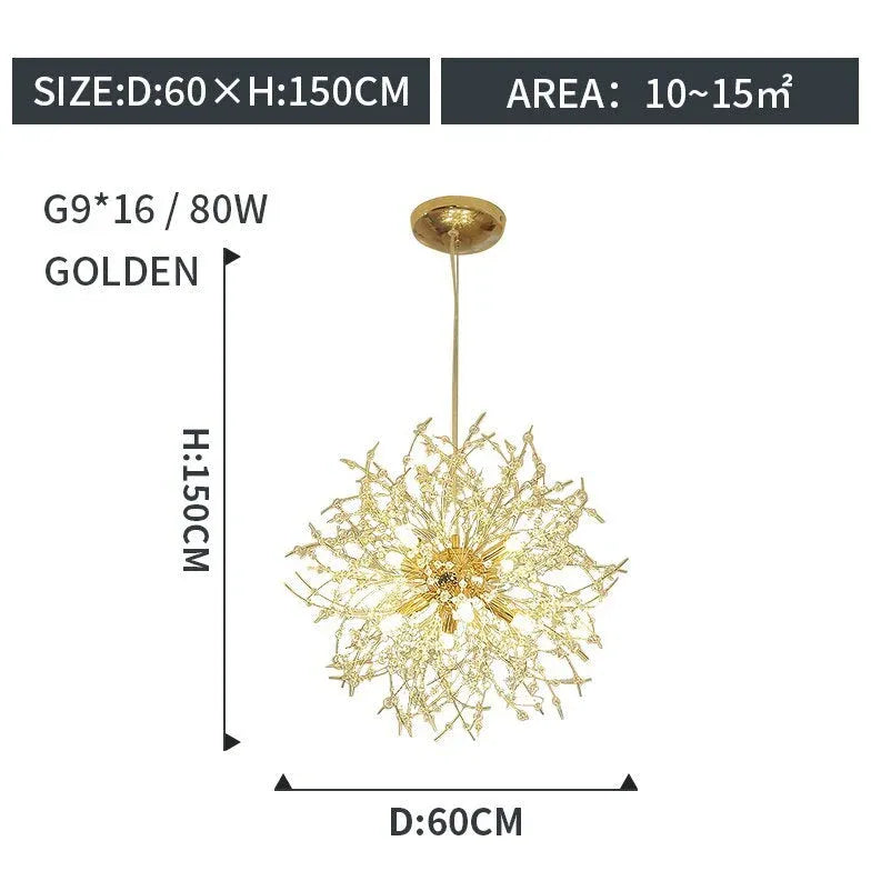 Statement Pendant Light For Living Room Lili Metal & Acrylic Warm White