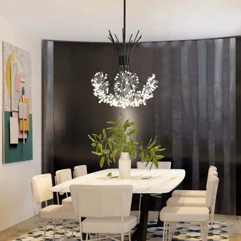 Black Statement Pendant Light Metal & Acrylic