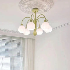 Lampen Kronleuchter in schlichtem Maiglöckchen Creme Stil