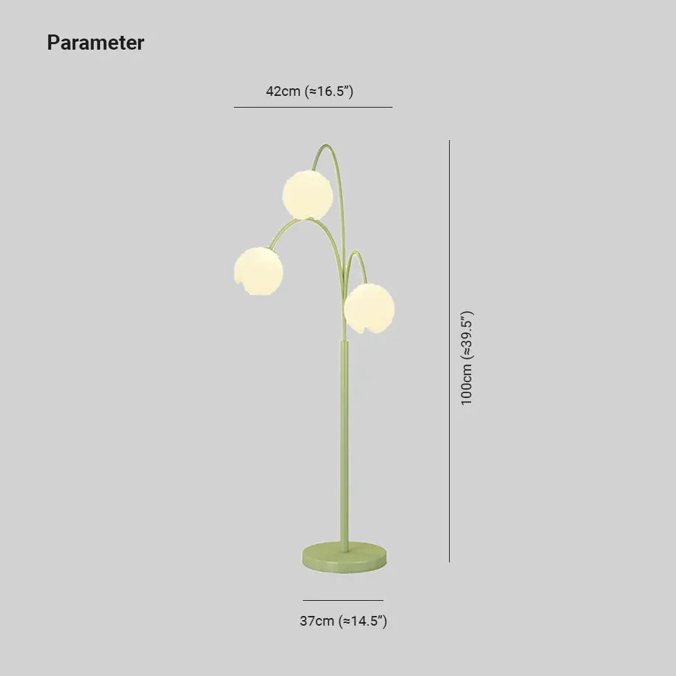 Green Floor Lamp For Study Room Lily Metal Ip20