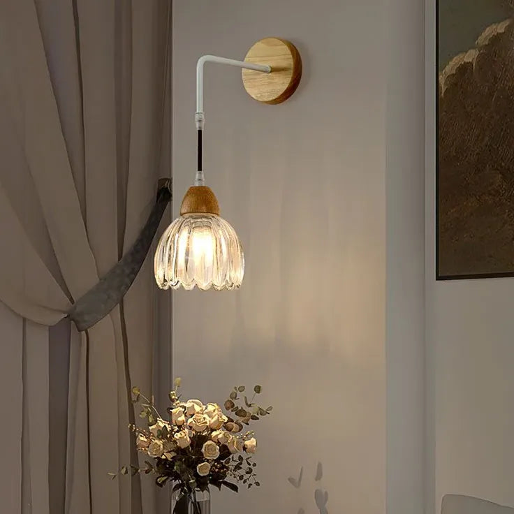 Single Arm Wall Light For Kitchen Lily Wood Led