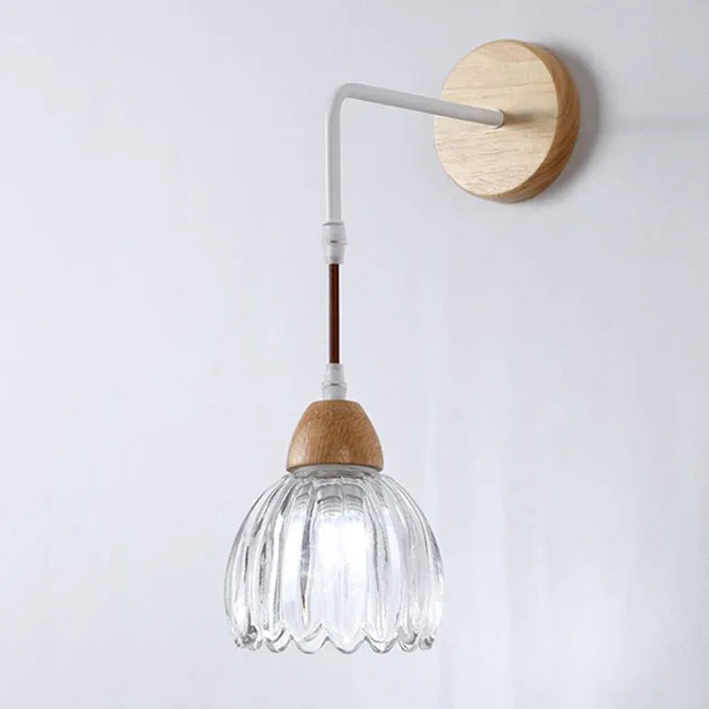 Single Arm Wall Light For Kitchen Lily Wood Led