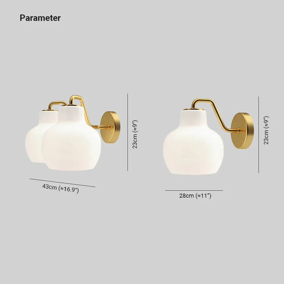 Single Arm Wall Light For Bedroom Lily Metal & Glass Led Ip20