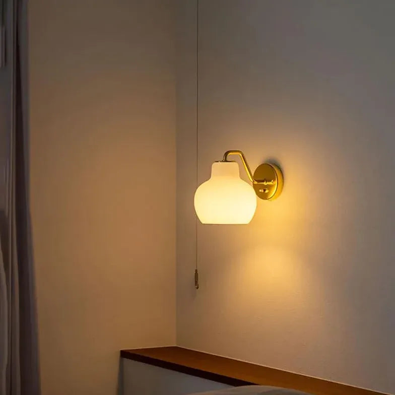 Single Arm Wall Light For Bedroom Lily Metal & Glass Led Ip20