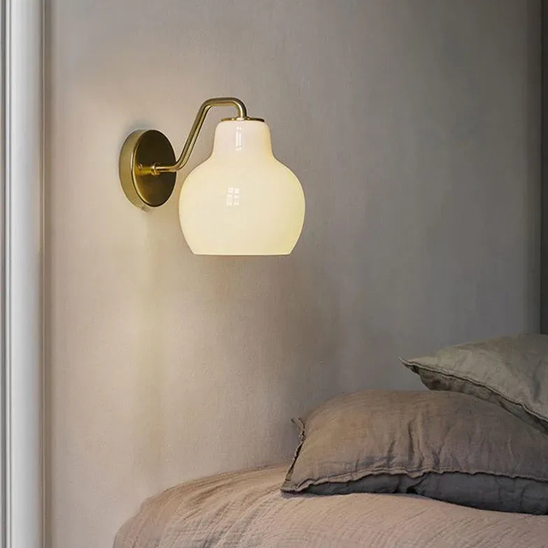 Single Arm Wall Light For Bedroom Lily Metal & Glass Led Ip20