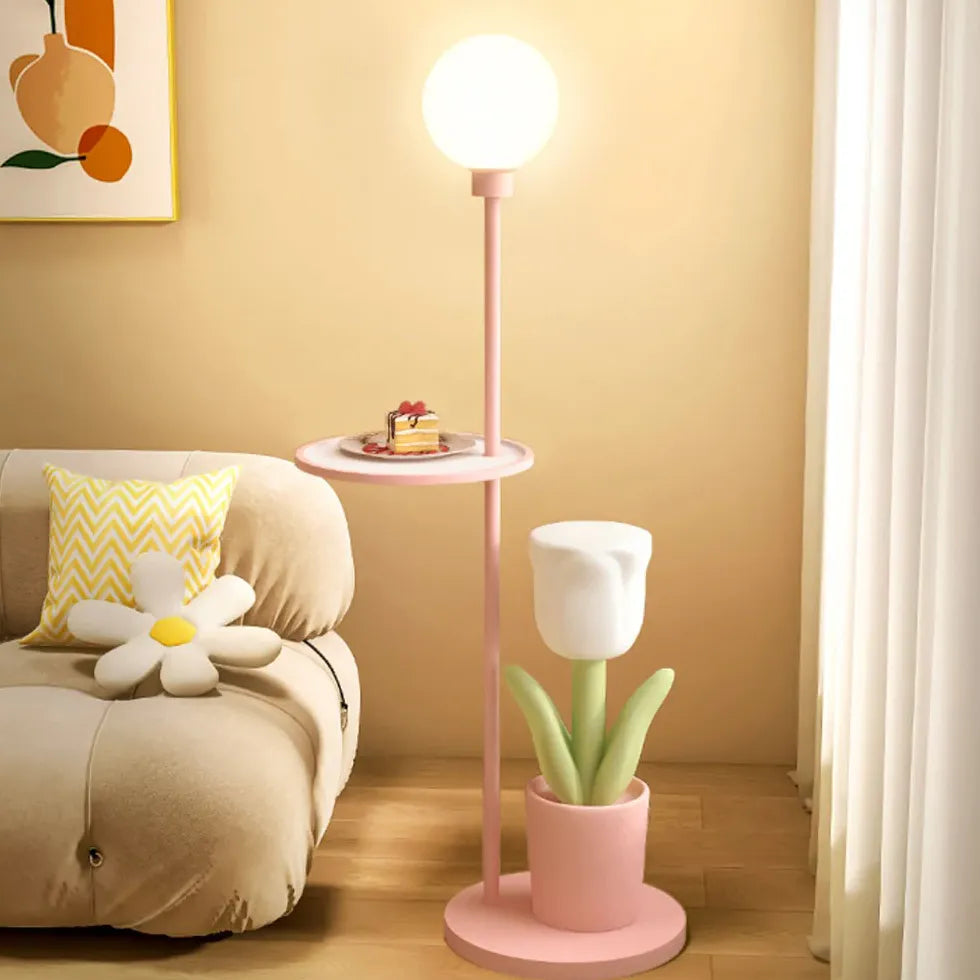 Yellow Floor Lamp For Study Room Lily Metal Dimmable Led