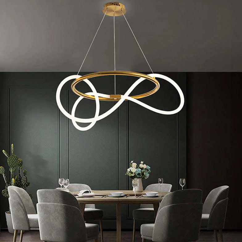 Louise Curved Gold Statement Pendant Light